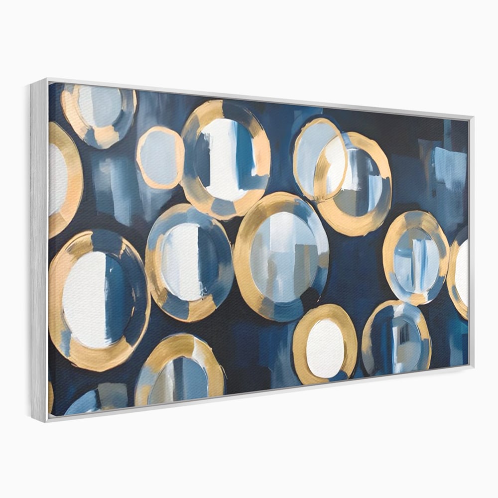 Tablou Canvas Premium LuxCanva® C1222, Blue And White Abstract Paint ,  Relaxare, Living Room, Culori Vibrante