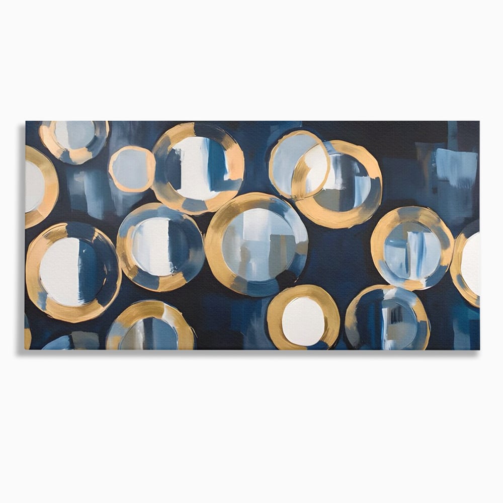 Tablou Canvas Premium LuxCanva® C1222, Blue And White Abstract Paint ,  Relaxare, Living Room, Culori Vibrante