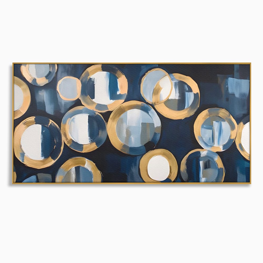 Tablou Canvas Premium LuxCanva® C1222, Blue And White Abstract Paint ,  Relaxare, Living Room, Culori Vibrante