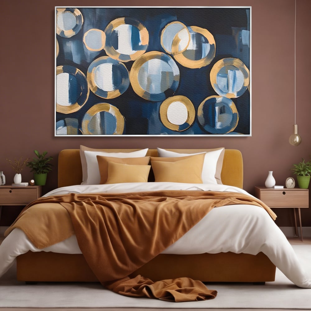 Tablou Canvas Premium LuxCanva® C1222, Blue And White Abstract Paint ,  Relaxare, Living Room, Culori Vibrante