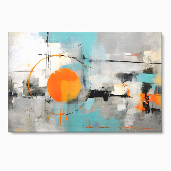 Tablou Canvas Premium LuxCanva® C1223, Abstract Geometric Lanscape Paint , Relaxare, Living Room, Culori Vibrante