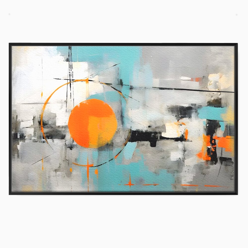 Tablou Canvas Premium LuxCanva® C1223, Abstract Geometric Lanscape Paint , Relaxare, Living Room, Culori Vibrante