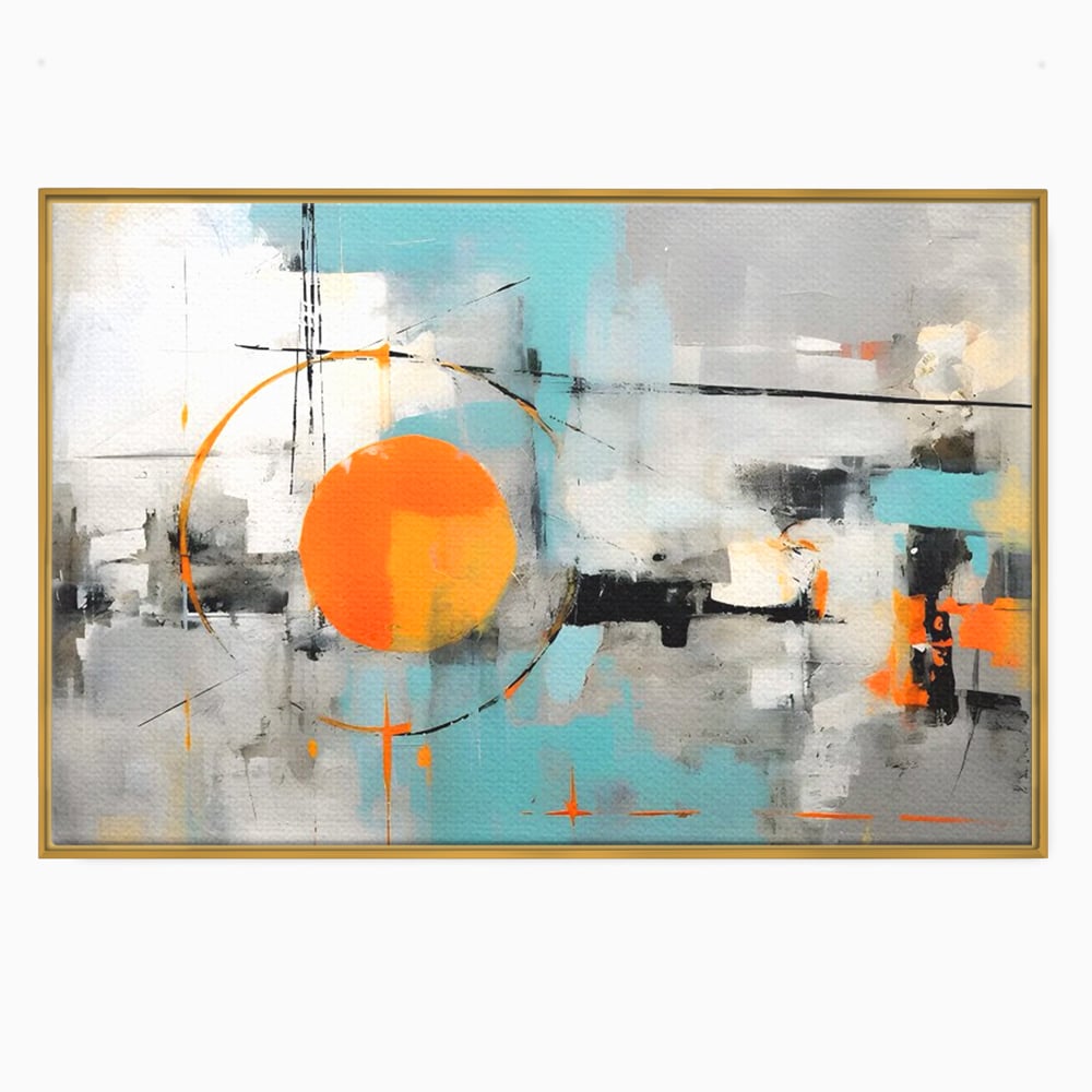 Tablou Canvas Premium LuxCanva® C1223, Abstract Geometric Lanscape Paint , Relaxare, Living Room, Culori Vibrante