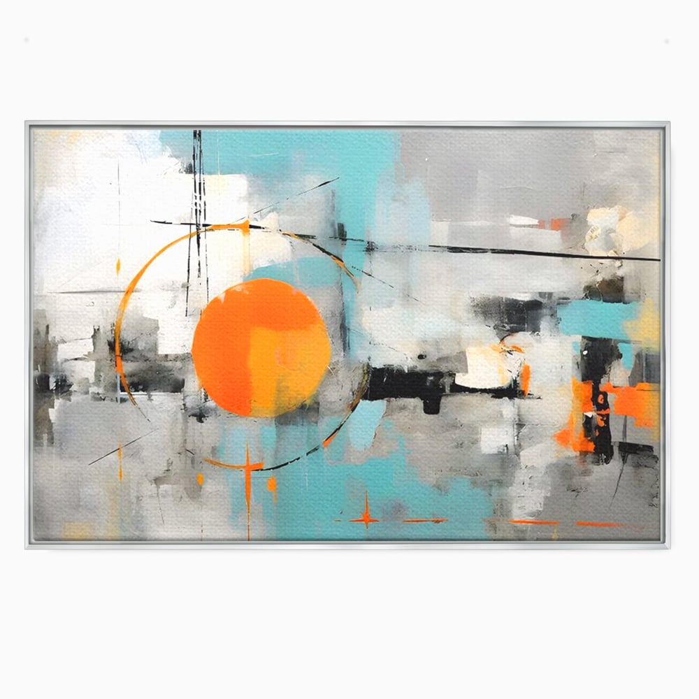 Tablou Canvas Premium LuxCanva® C1223, Abstract Geometric Lanscape Paint , Relaxare, Living Room, Culori Vibrante