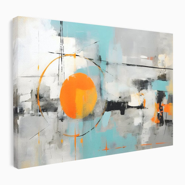 Tablou Canvas Premium LuxCanva® C1223, Abstract Geometric Lanscape Paint , Relaxare, Living Room, Culori Vibrante