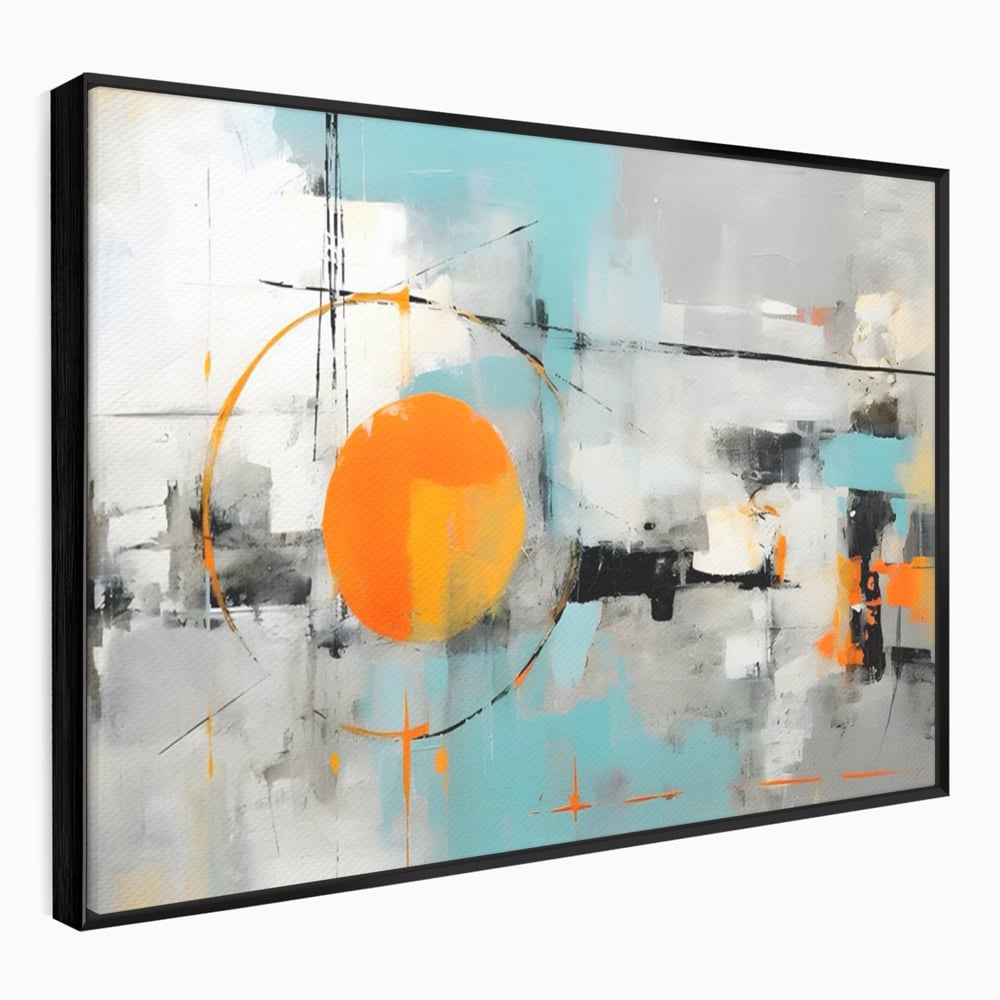 Tablou Canvas Premium LuxCanva® C1223, Abstract Geometric Lanscape Paint , Relaxare, Living Room, Culori Vibrante