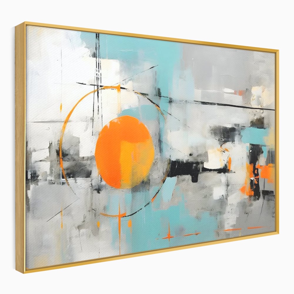 Tablou Canvas Premium LuxCanva® C1223, Abstract Geometric Lanscape Paint , Relaxare, Living Room, Culori Vibrante