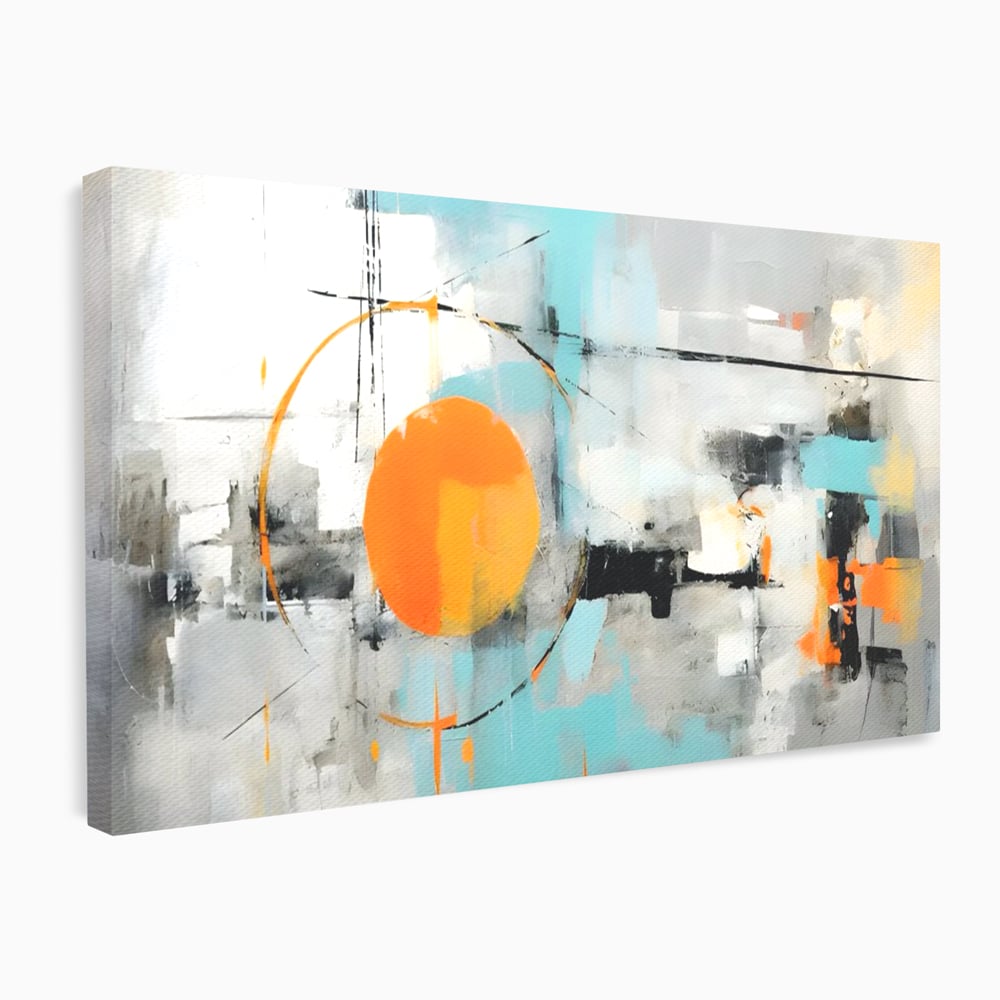 Tablou Canvas Premium LuxCanva® C1223, Abstract Geometric Lanscape Paint , Relaxare, Living Room, Culori Vibrante
