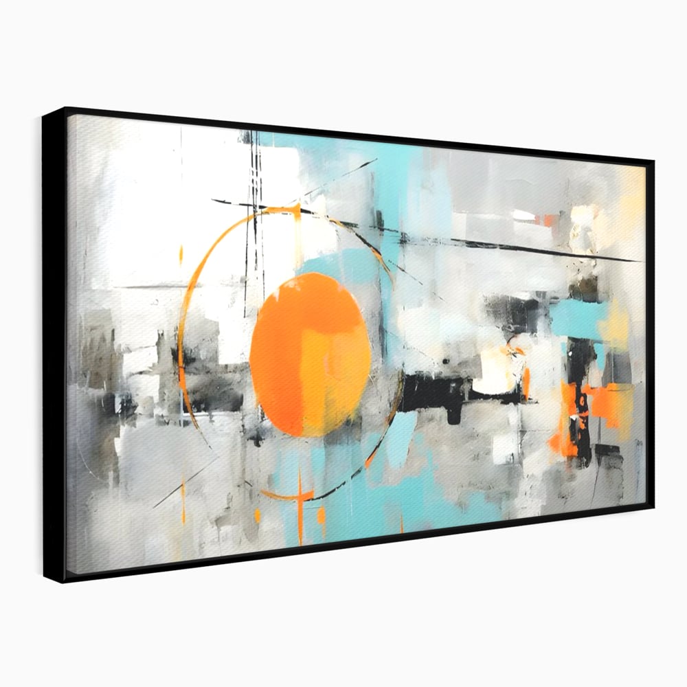 Tablou Canvas Premium LuxCanva® C1223, Abstract Geometric Lanscape Paint , Relaxare, Living Room, Culori Vibrante