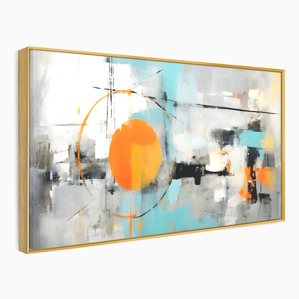 Tablou Canvas Premium LuxCanva® C1223, Abstract Geometric Lanscape Paint , Relaxare, Living Room, Culori Vibrante