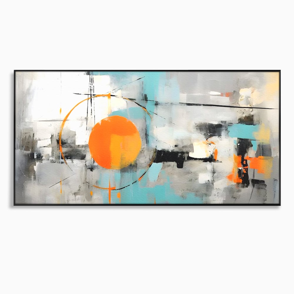 Tablou Canvas Premium LuxCanva® C1223, Abstract Geometric Lanscape Paint , Relaxare, Living Room, Culori Vibrante
