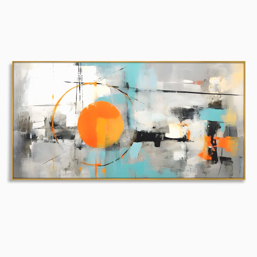 Tablou Canvas Premium LuxCanva® C1223, Abstract Geometric Lanscape Paint , Relaxare, Living Room, Culori Vibrante
