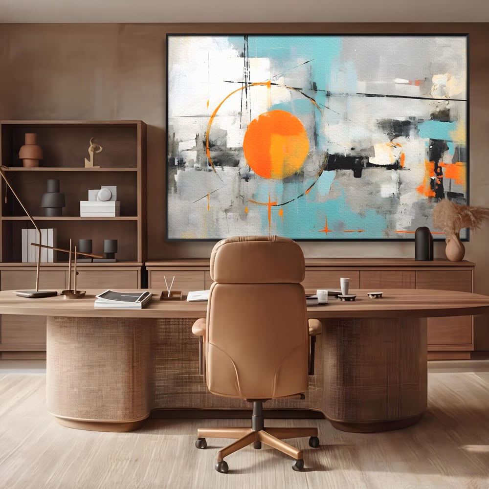 Tablou Canvas Premium LuxCanva® C1223, Abstract Geometric Lanscape Paint , Relaxare, Living Room, Culori Vibrante