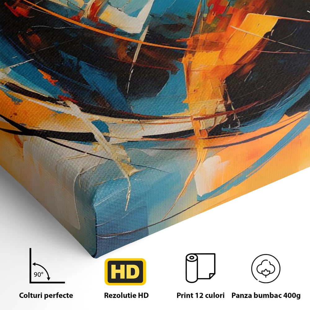 Leinwand Wandkunst LuxCanva Premium Leinwand Wandkunst® C1225, Erde gemalt Abstrakt, Farben, Dekorativ, Wohnzimmer, Lebendige Farben