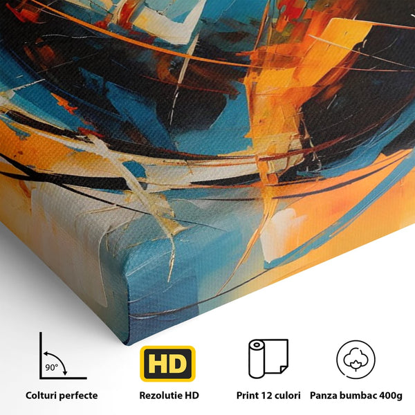 Leinwand Wandkunst LuxCanva Premium Leinwand Wandkunst® C1225, Erde gemalt Abstrakt, Farben, Dekorativ, Wohnzimmer, Lebendige Farben
