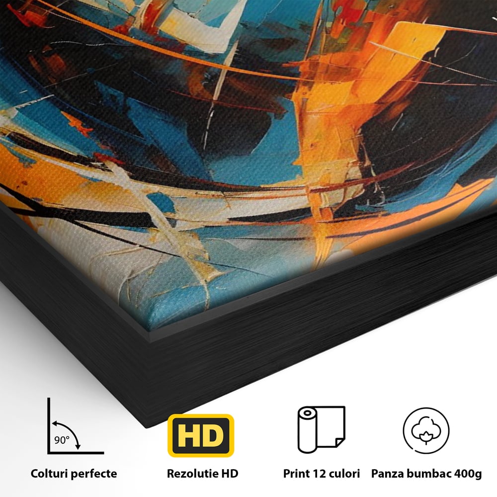 Leinwand Wandkunst LuxCanva Premium Leinwand Wandkunst® C1225, Erde gemalt Abstrakt, Farben, Dekorativ, Wohnzimmer, Lebendige Farben