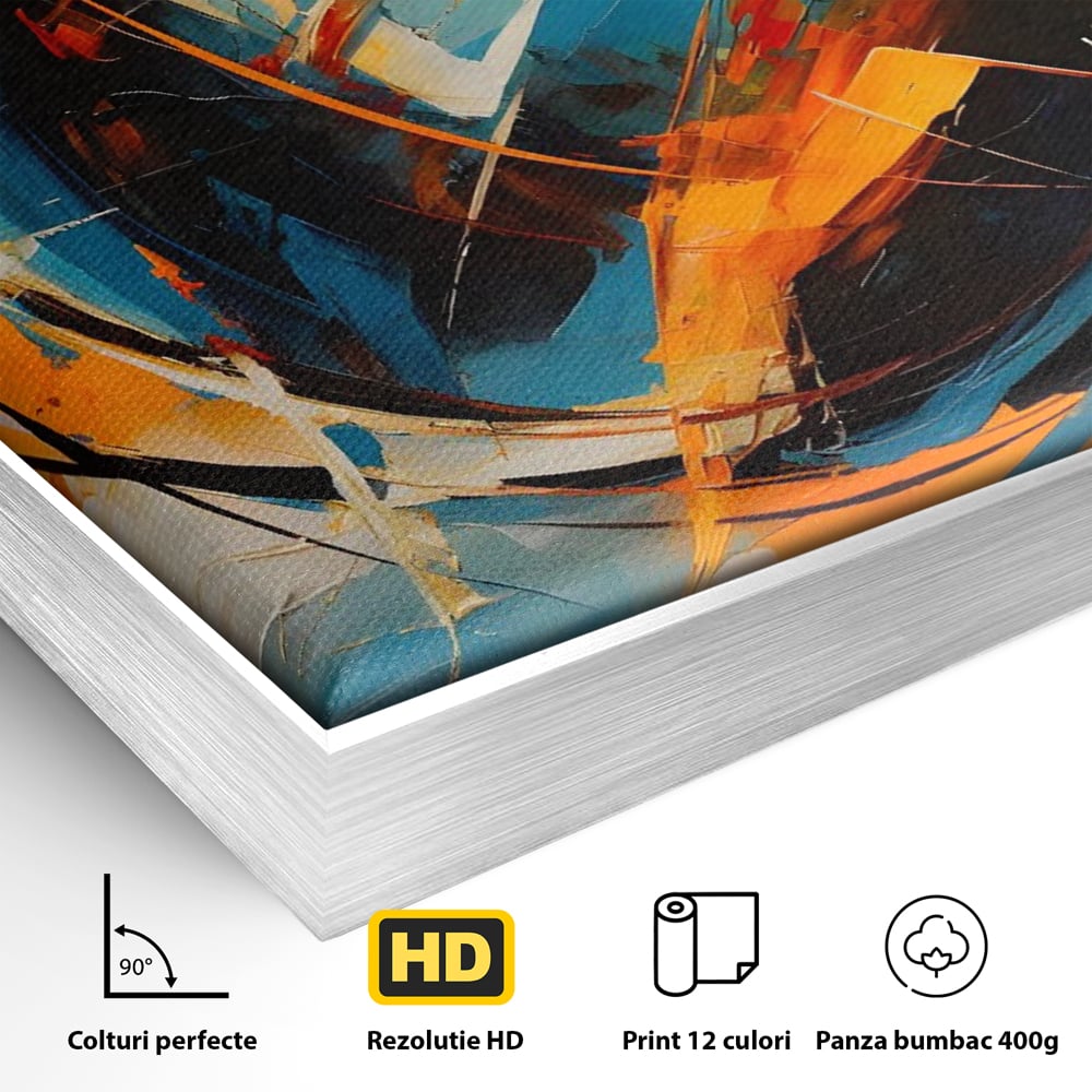 Leinwand Wandkunst LuxCanva Premium Leinwand Wandkunst® C1225, Erde gemalt Abstrakt, Farben, Dekorativ, Wohnzimmer, Lebendige Farben