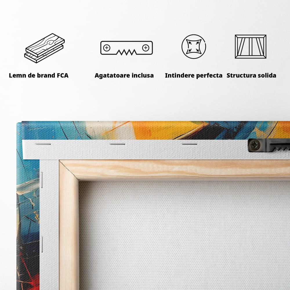 Leinwand Wandkunst LuxCanva Premium Leinwand Wandkunst® C1225, Erde gemalt Abstrakt, Farben, Dekorativ, Wohnzimmer, Lebendige Farben
