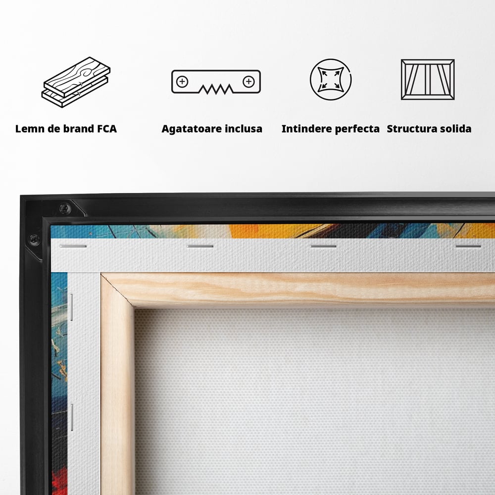 Leinwand Wandkunst LuxCanva Premium Leinwand Wandkunst® C1225, Erde gemalt Abstrakt, Farben, Dekorativ, Wohnzimmer, Lebendige Farben