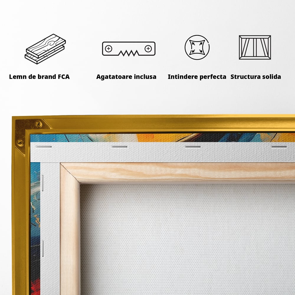 Leinwand Wandkunst LuxCanva Premium Leinwand Wandkunst® C1225, Erde gemalt Abstrakt, Farben, Dekorativ, Wohnzimmer, Lebendige Farben