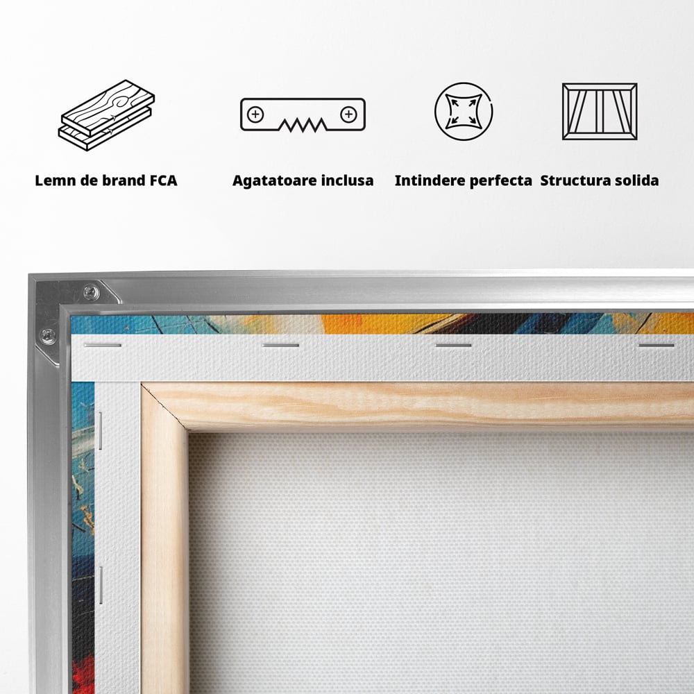 Leinwand Wandkunst LuxCanva Premium Leinwand Wandkunst® C1225, Erde gemalt Abstrakt, Farben, Dekorativ, Wohnzimmer, Lebendige Farben
