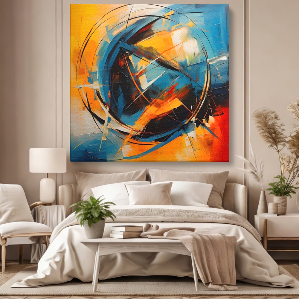 Leinwand Wandkunst LuxCanva Premium Leinwand Wandkunst® C1225, Erde gemalt Abstrakt, Farben, Dekorativ, Wohnzimmer, Lebendige Farben