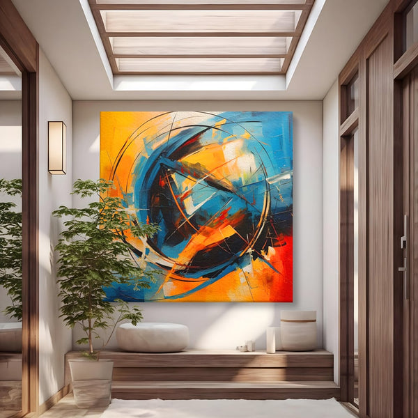 Leinwand Wandkunst LuxCanva Premium Leinwand Wandkunst® C1225, Erde gemalt Abstrakt, Farben, Dekorativ, Wohnzimmer, Lebendige Farben
