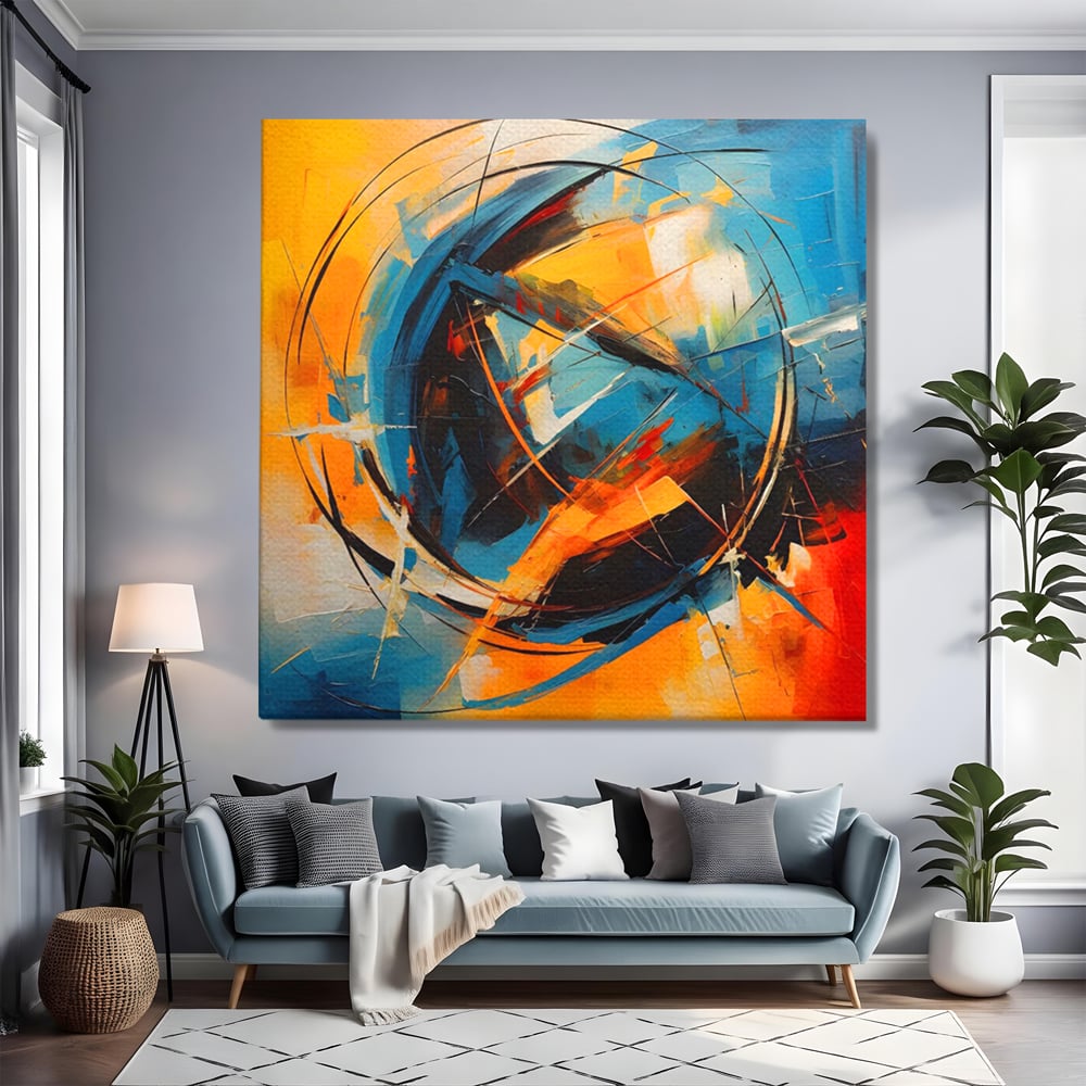 Leinwand Wandkunst LuxCanva Premium Leinwand Wandkunst® C1225, Erde gemalt Abstrakt, Farben, Dekorativ, Wohnzimmer, Lebendige Farben