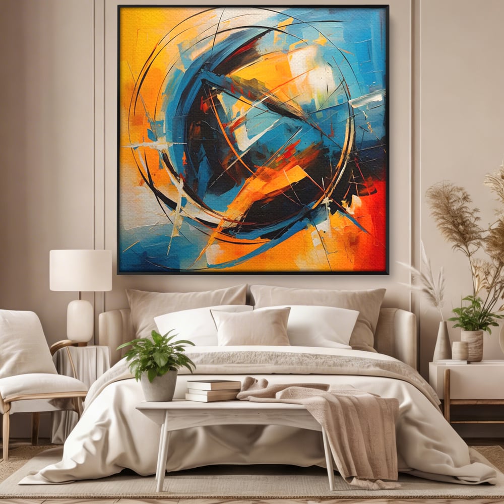 Leinwand Wandkunst LuxCanva Premium Leinwand Wandkunst® C1225, Erde gemalt Abstrakt, Farben, Dekorativ, Wohnzimmer, Lebendige Farben
