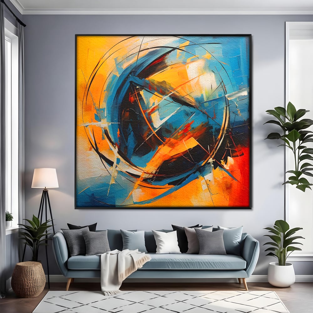 Leinwand Wandkunst LuxCanva Premium Leinwand Wandkunst® C1225, Erde gemalt Abstrakt, Farben, Dekorativ, Wohnzimmer, Lebendige Farben