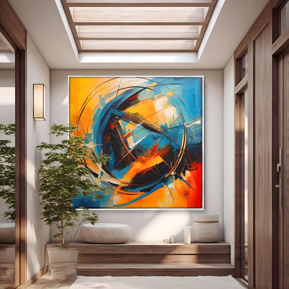 Leinwand Wandkunst LuxCanva Premium Leinwand Wandkunst® C1225, Erde gemalt Abstrakt, Farben, Dekorativ, Wohnzimmer, Lebendige Farben