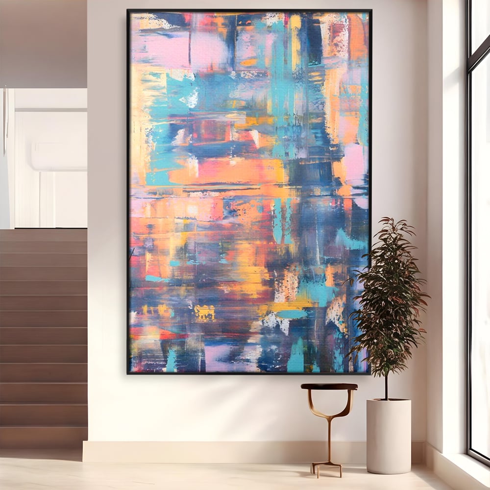 Leinwandbilder Premium LuxCanva® C1226, Abstrakte Farben Landschaft, Entspannen, Wohnzimmer, Lebendige Farben