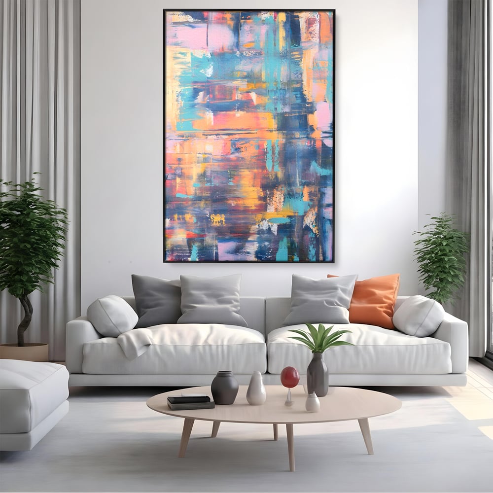 Leinwandbilder Premium LuxCanva® C1226, Abstrakte Farben Landschaft, Entspannen, Wohnzimmer, Lebendige Farben