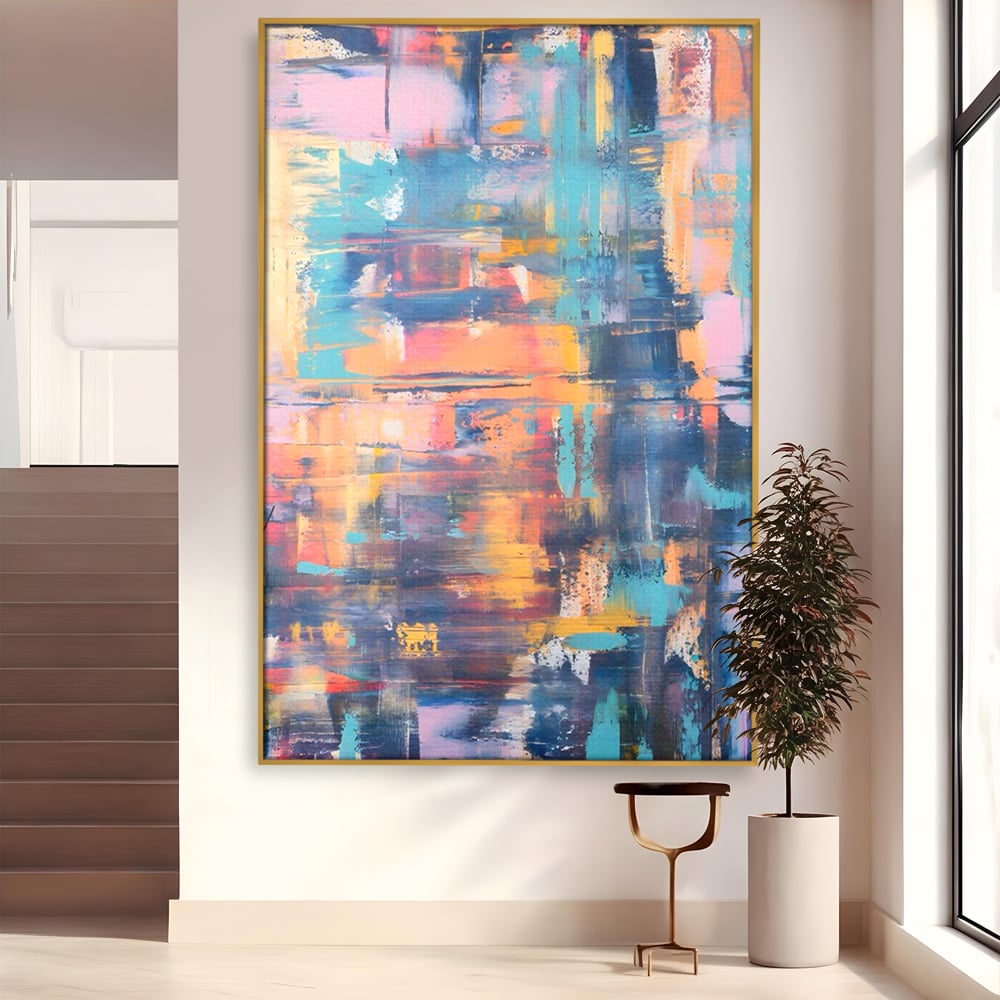 Leinwandbilder Premium LuxCanva® C1226, Abstrakte Farben Landschaft, Entspannen, Wohnzimmer, Lebendige Farben