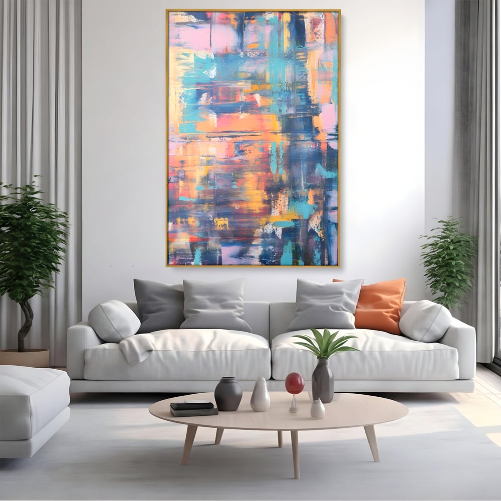 Leinwandbilder Premium LuxCanva® C1226, Abstrakte Farben Landschaft, Entspannen, Wohnzimmer, Lebendige Farben