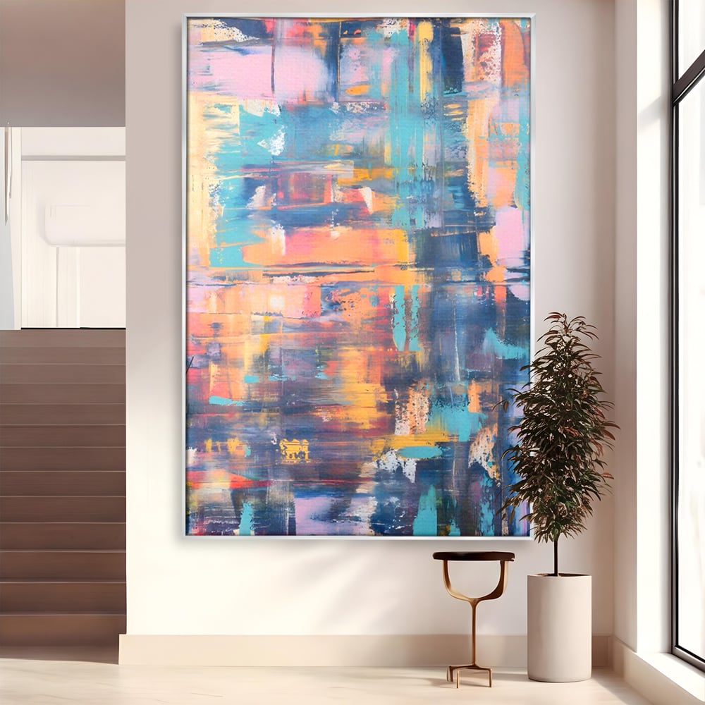 Leinwandbilder Premium LuxCanva® C1226, Abstrakte Farben Landschaft, Entspannen, Wohnzimmer, Lebendige Farben