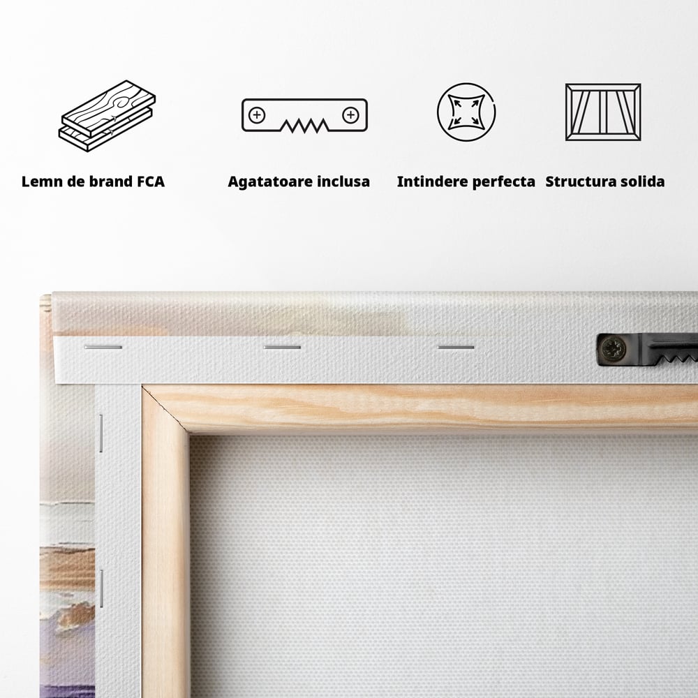 Leinwand Wandkunst Premium Canvas Wandkunst LuxCanva® C1229, Abstrakte Wellen des Meeres , Farben, Dekorativ, Wohnzimmer, Lebendige Farben