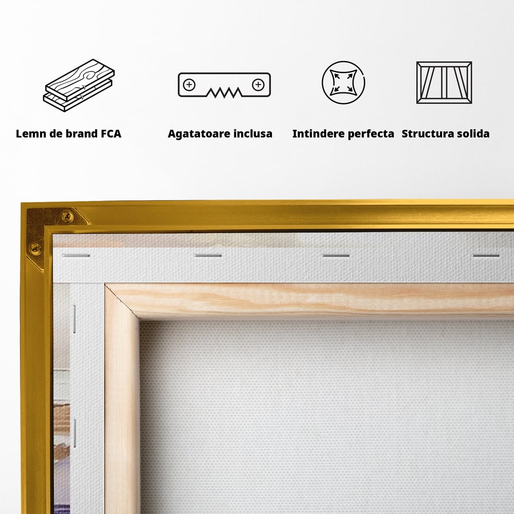 Leinwand Wandkunst Premium Canvas Wandkunst LuxCanva® C1229, Abstrakte Wellen des Meeres , Farben, Dekorativ, Wohnzimmer, Lebendige Farben