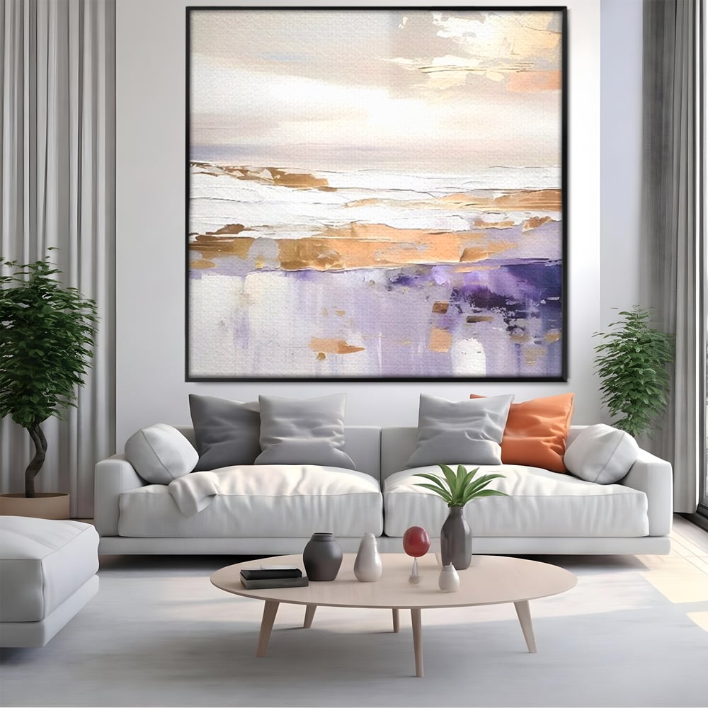 Leinwand Wandkunst Premium Canvas Wandkunst LuxCanva® C1229, Abstrakte Wellen des Meeres , Farben, Dekorativ, Wohnzimmer, Lebendige Farben