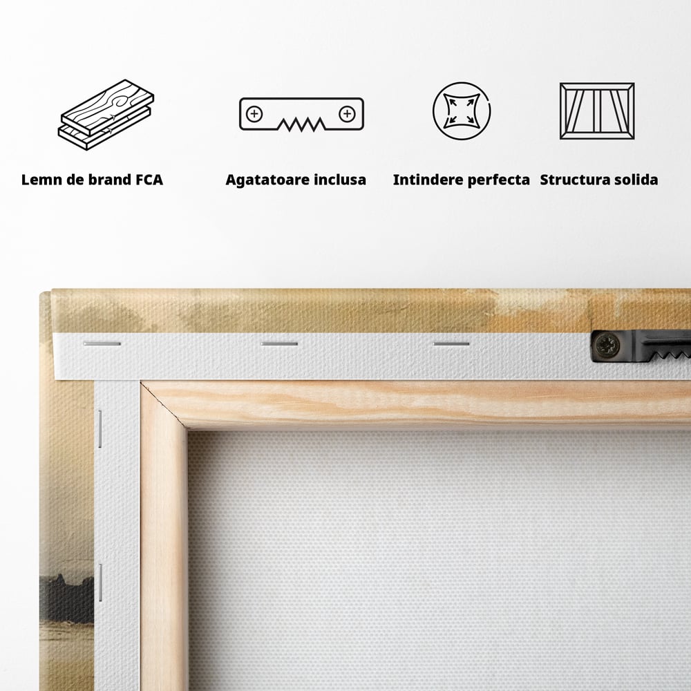 Tablou Canvas Premium LuxCanva® C1230, Sunset On The Lake , Relaxare, Living Room, Culori Vibrante
