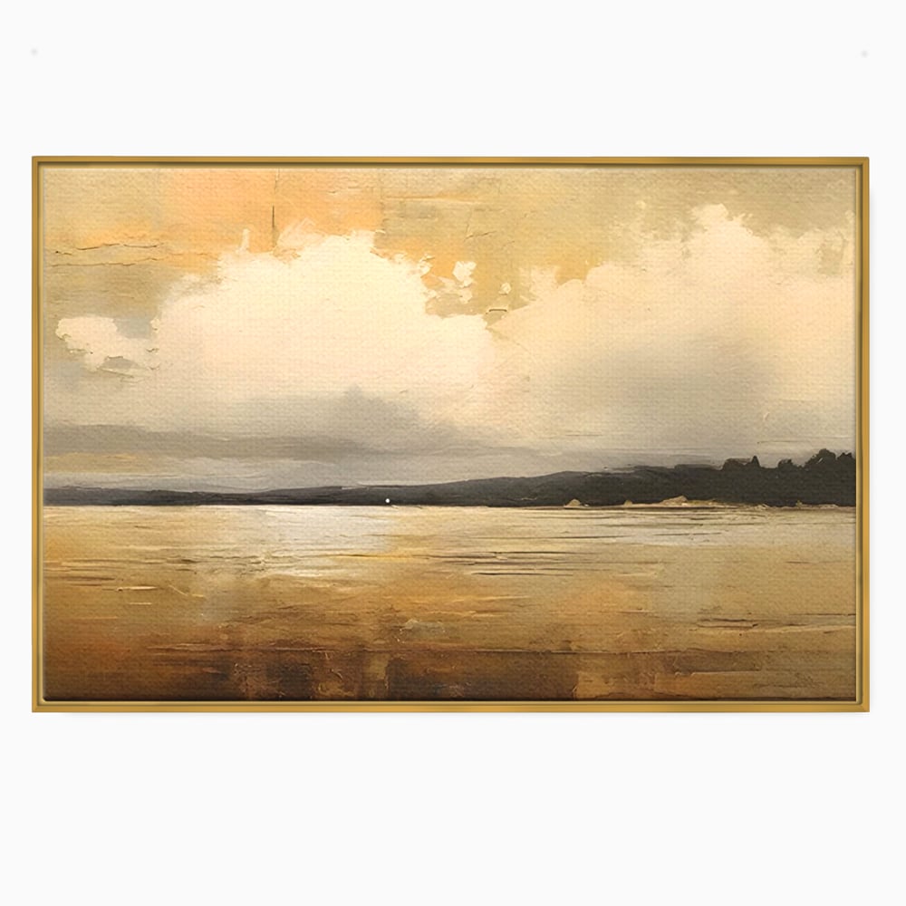 Tablou Canvas Premium LuxCanva® C1230, Sunset On The Lake , Relaxare, Living Room, Culori Vibrante