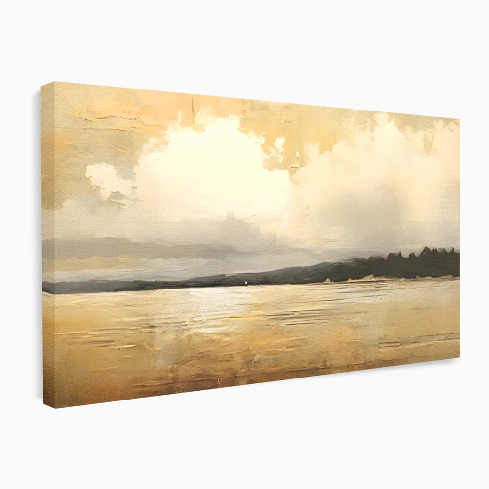 Tablou Canvas Premium LuxCanva® C1230, Sunset On The Lake , Relaxare, Living Room, Culori Vibrante