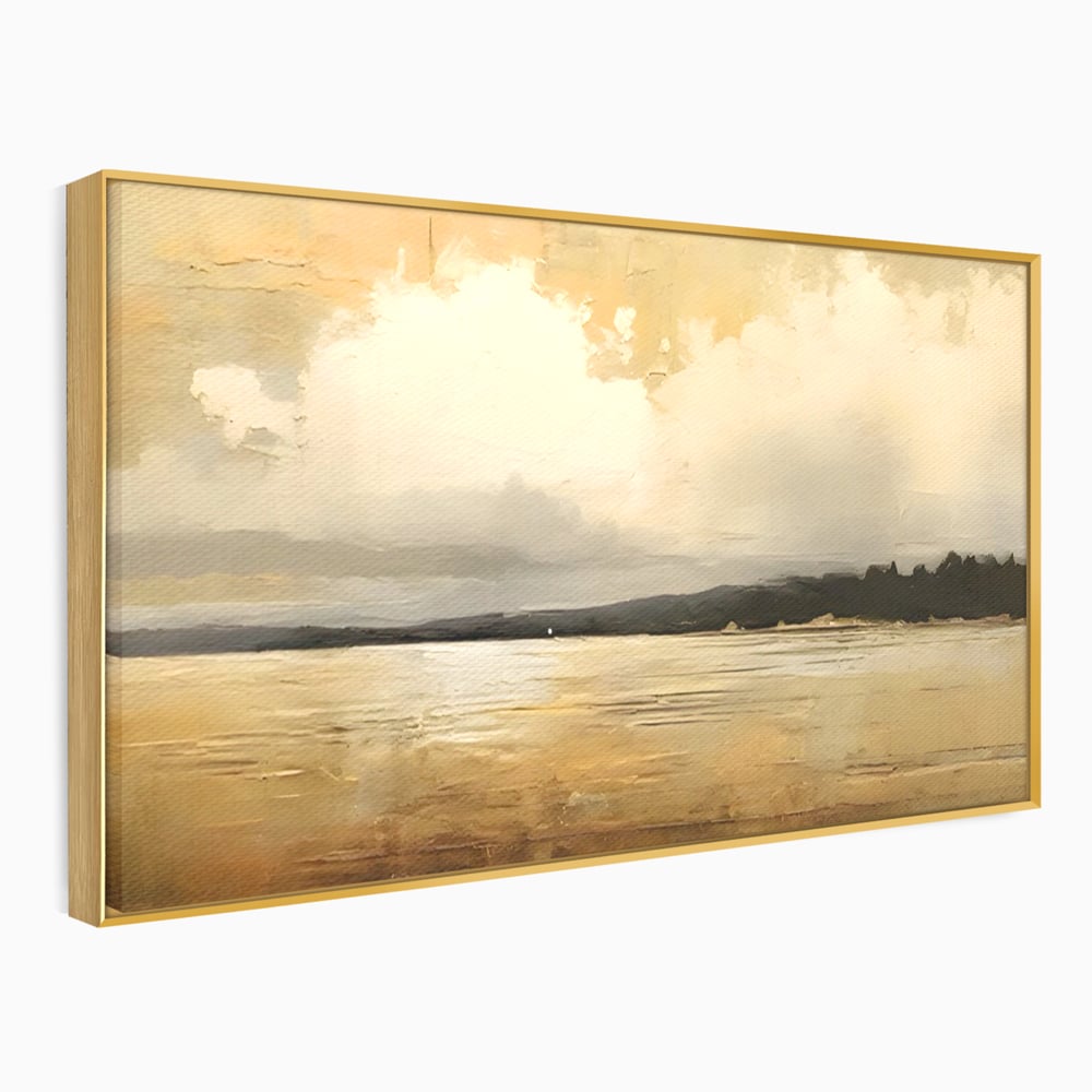 Tablou Canvas Premium LuxCanva® C1230, Sunset On The Lake , Relaxare, Living Room, Culori Vibrante