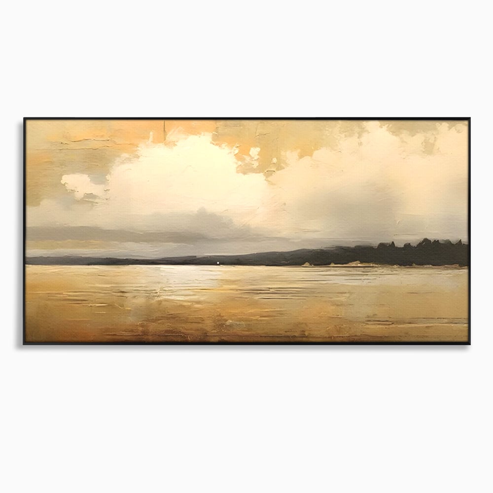 Tablou Canvas Premium LuxCanva® C1230, Sunset On The Lake , Relaxare, Living Room, Culori Vibrante
