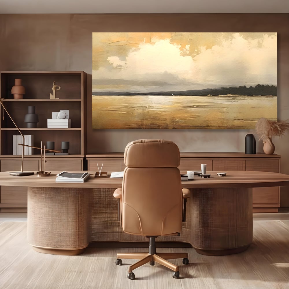 Tablou Canvas Premium LuxCanva® C1230, Sunset On The Lake , Relaxare, Living Room, Culori Vibrante