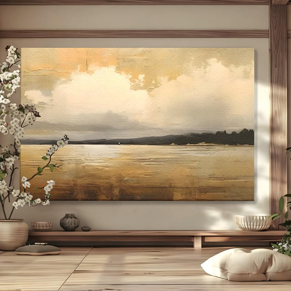 Tablou Canvas Premium LuxCanva® C1230, Sunset On The Lake , Relaxare, Living Room, Culori Vibrante