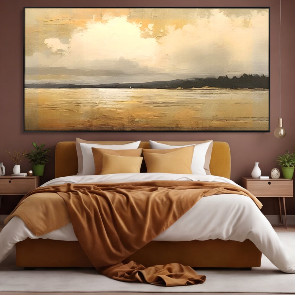 Tablou Canvas Premium LuxCanva® C1230, Sunset On The Lake , Relaxare, Living Room, Culori Vibrante