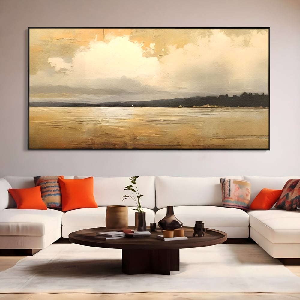 Tablou Canvas Premium LuxCanva® C1230, Sunset On The Lake , Relaxare, Living Room, Culori Vibrante