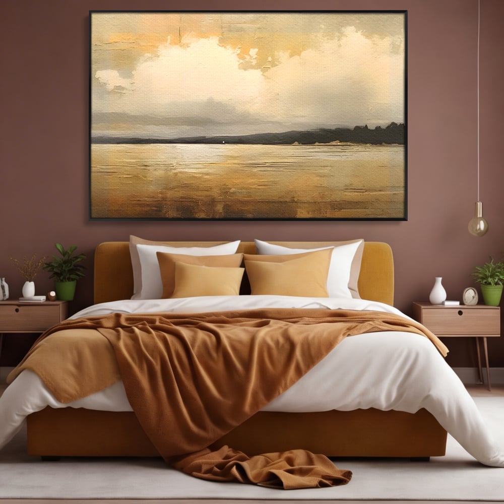 Tablou Canvas Premium LuxCanva® C1230, Sunset On The Lake , Relaxare, Living Room, Culori Vibrante