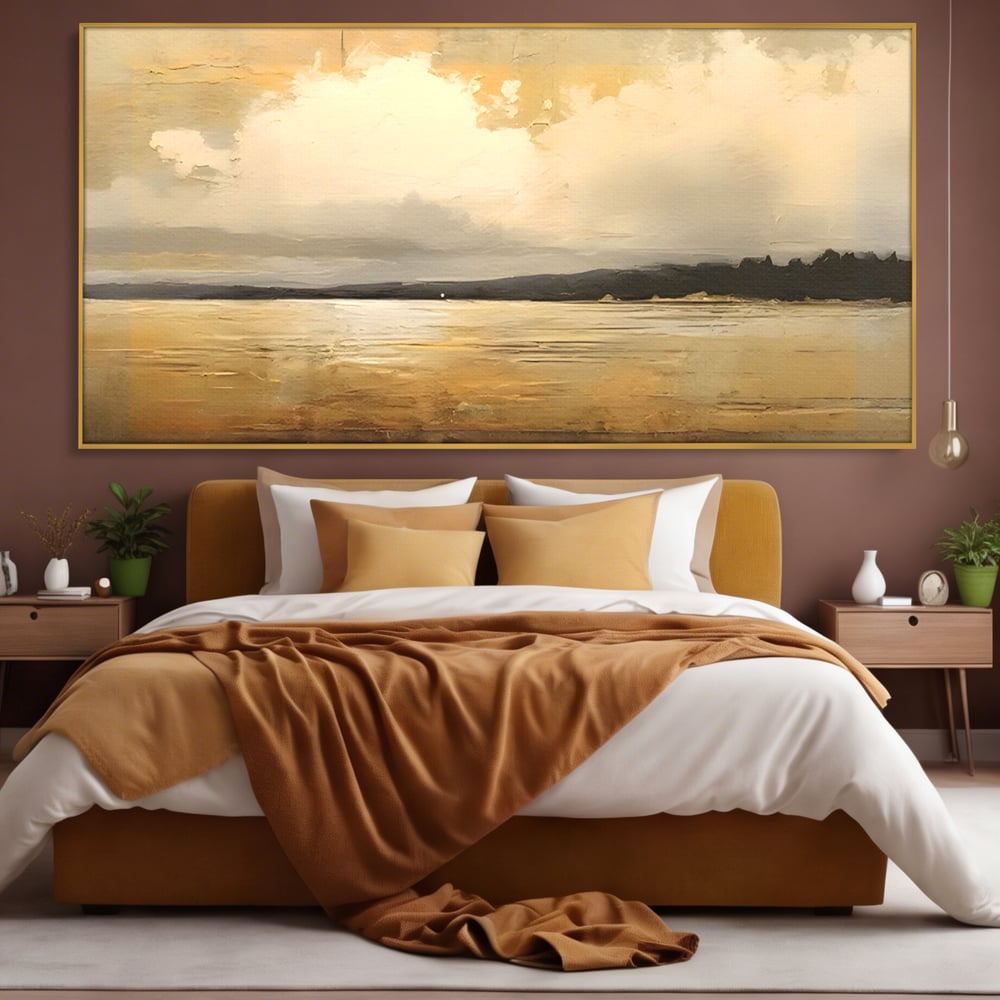 Tablou Canvas Premium LuxCanva® C1230, Sunset On The Lake , Relaxare, Living Room, Culori Vibrante